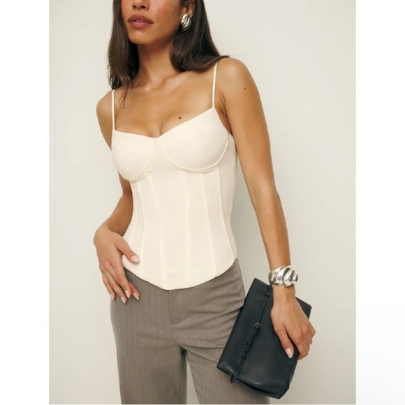 Reformation Tops - Reformation Rosetta Top Fior Di Latte Bustier Size 4 Sweetheart Neckline